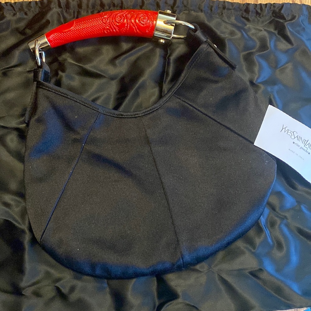 Black and red Yves Saint Laurent handbag